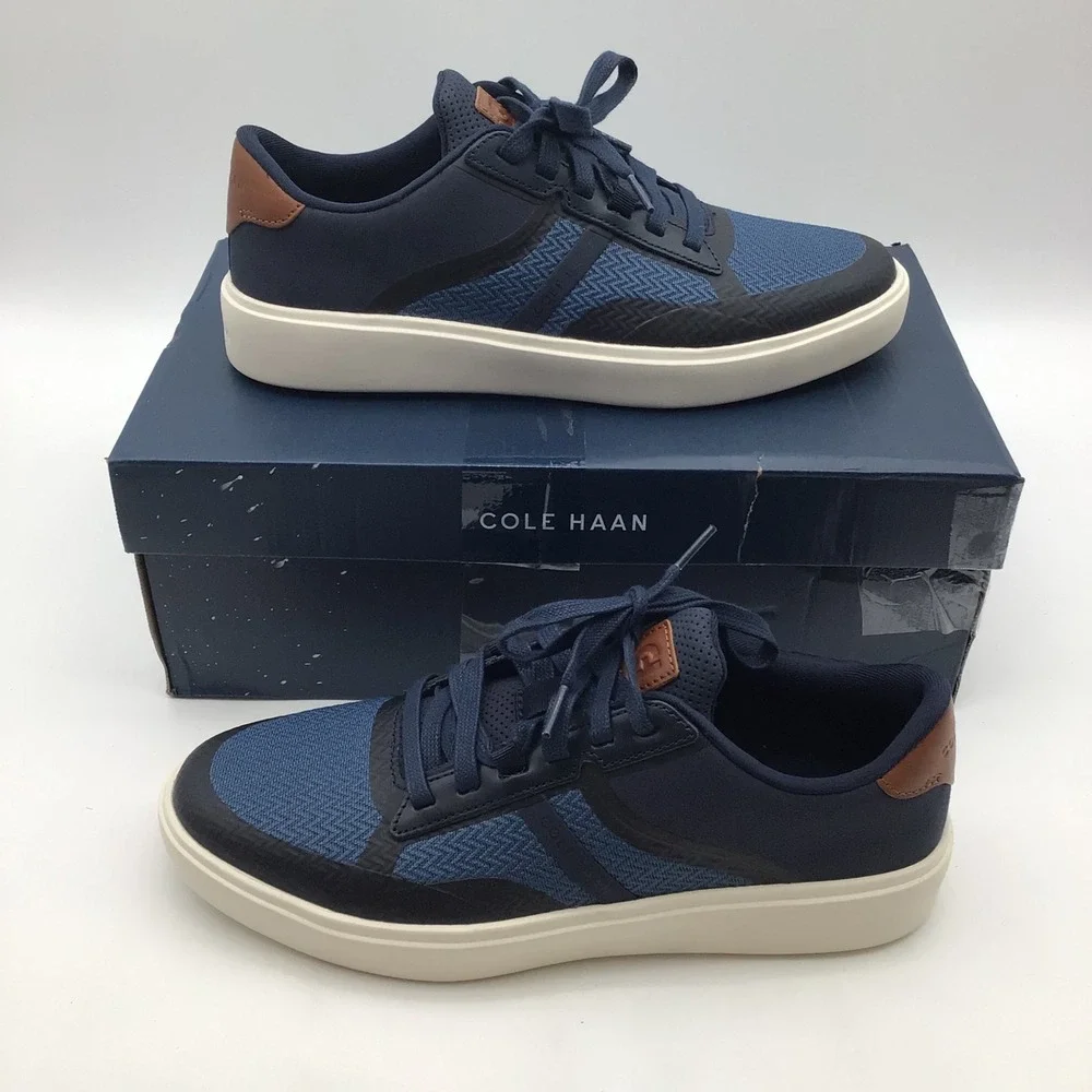 Cole Haan Grand CC Winner Mens‎ Size 9 Blue Ivory Low Top Sneakers C38800 NEW